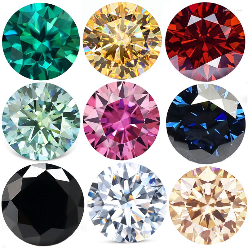 

Loose Gemstones Colored Moissanite Stones 0.5-20ct Blue Pink Green Black Yellow Moissanites Shining Fine Jewelry Round Lab Grown Diamonds