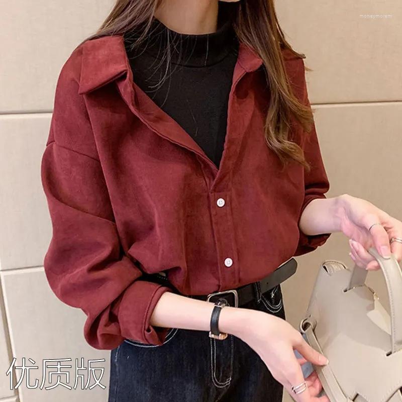 

Women's Blouses Fake Two Pieces Patchwork Long Sleeve T-Shirt Design Turtleneck Women Clothing Thick Spring Autumn Chic Shirt White