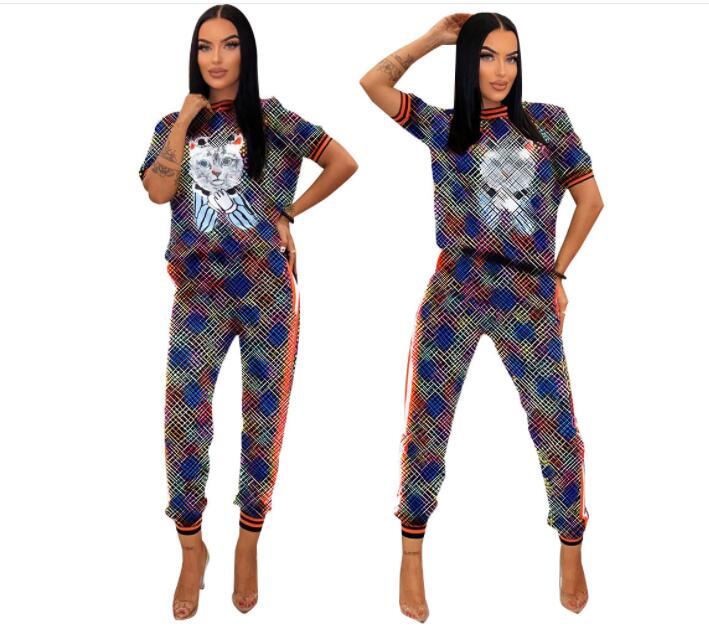 

Designer Tracksuits Women Two Piece Set Summer G Letter Print Outfits Casual T Shirt Shorts Jogger Sport Suit O-neck Clothing striped pants sportswear, 02