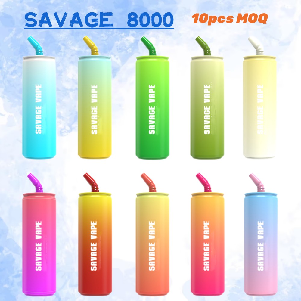 

Original Savage puff 8000 prefilled disposable Vape E Cigarette 20ml Capacity 650mAh Battery 50mg Wholesale Factory Vapes Pen 8k vs Randm Tornado 7000