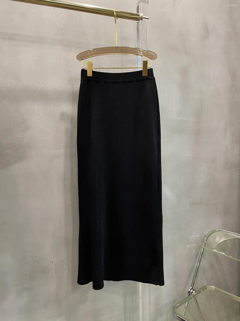 

Skirts Black Half Skirt Slant Cut Deep Vent