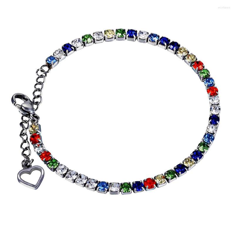 

Link Bracelets Gypsophila Colored Crystal Stainless Steel Bracelet