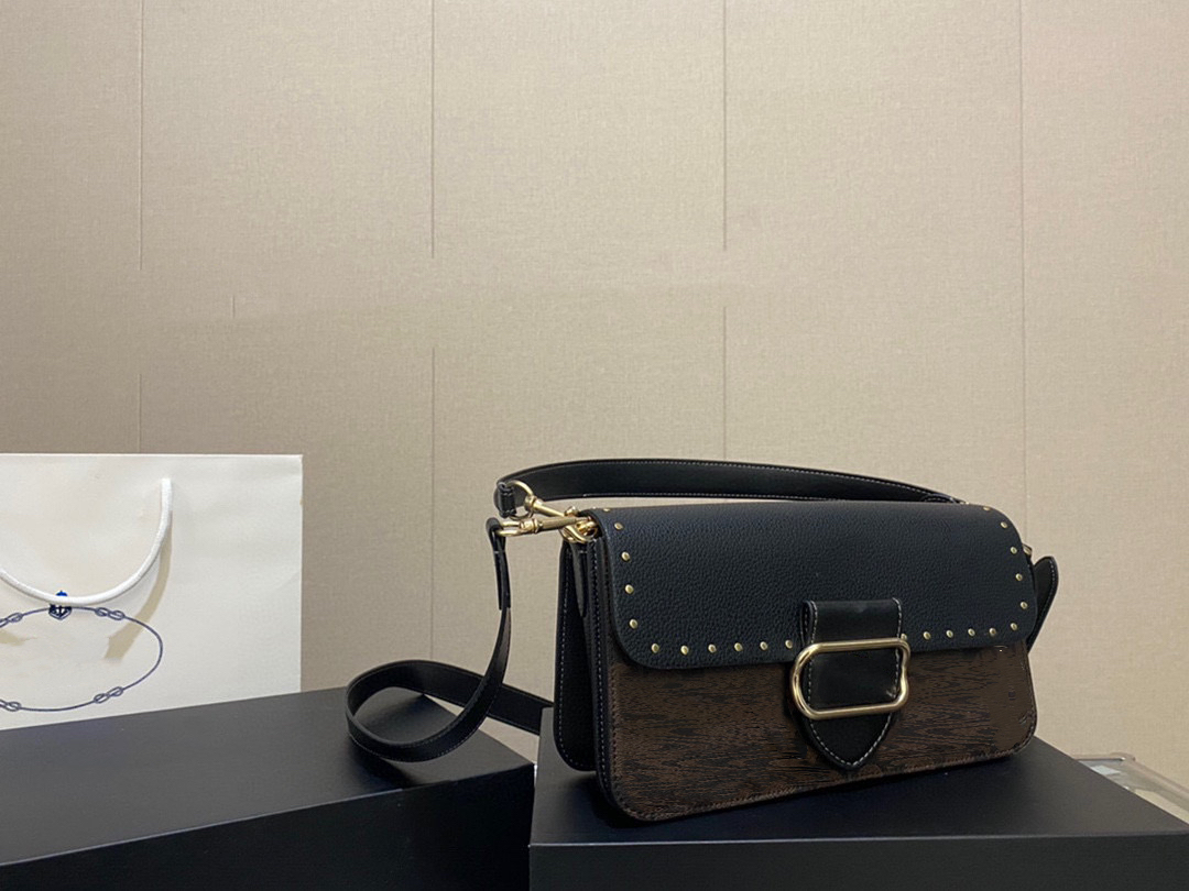 

COAC Baguette Bag Women's Shoulder Bag High Capacity Genuine Leather Rivet Canvas Classic Flap Bag Metal Logo Designer Morgan Series ID royalfashion_bag, Beige