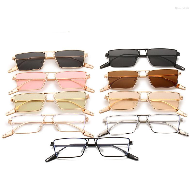 

Sunglasses 2023 Fashion Metal Square Frame Polarized Brand Design Anti-ultraviolet UV400 Casual For Adult Women Men