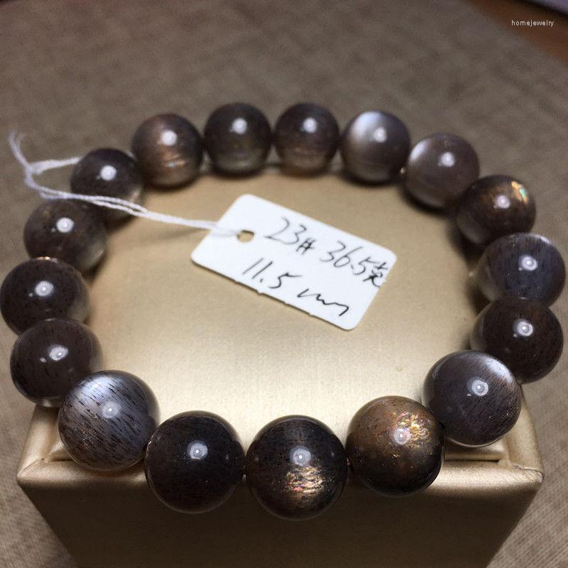 

Strand SNQPNatural Crystal Black Sun Stone Bracelet Kylin Sunlight Long Backbone Gallon Hand Chain Starlight