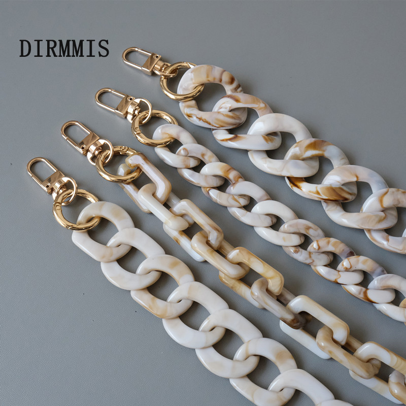 

Bag Parts Accessories Fashion Woman Bag Accessory Detachable Parts Replacement Chain Beige Resin Luxury Strap Women Acrylic Shoulder Handle Chain 230509