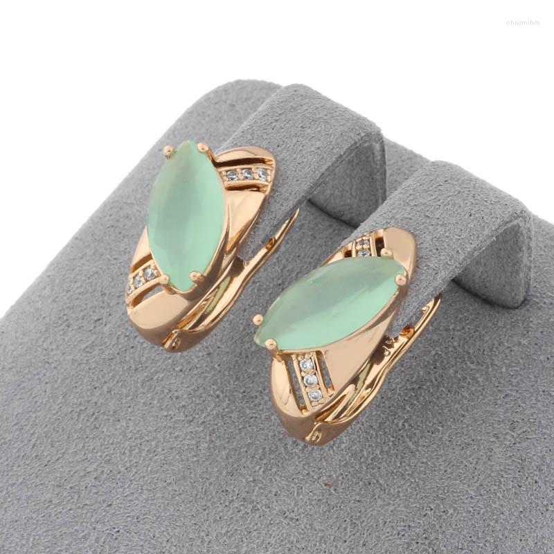 

Dangle Earrings Korean Fashion Gold Color Natural Zircon Drop For Women Unusual Luxury Quality Jewelry