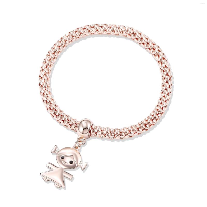 

Charm Bracelets 1 Pcs Cute Girl Pendant Bracelet For Women Gold Silvery Color Cubic Zirconia Corn Chains Wedding Party Gift Female Jewelry