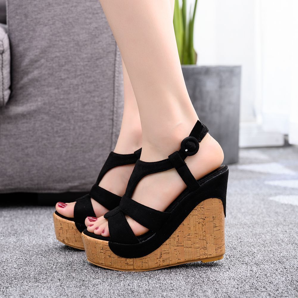 

Height Increasing Shoes Women Wedges Sandals Summer Platform White Black Buckle Strap Peep Toe Thick Bottom Heels Casual Ladies Roman H0163 230508, Multi