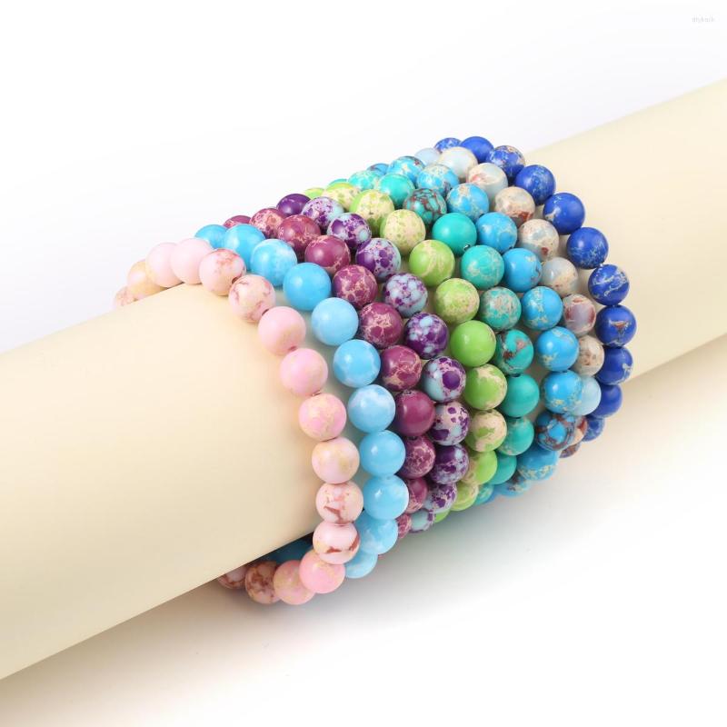 

Strand Natural Stone Beads Emperor Round Gemstone Isolation Spacing Loose Jewelry Making DIY Necklaces Bracelet Accessories