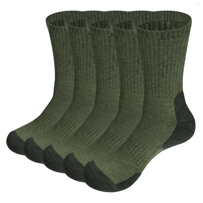 

Sports Socks YUEDGE Men Winter Comfortable Thermal Warm Cushion Crew Hiking Trekking For Man 5 Pairs 37-46 EU, 1803green