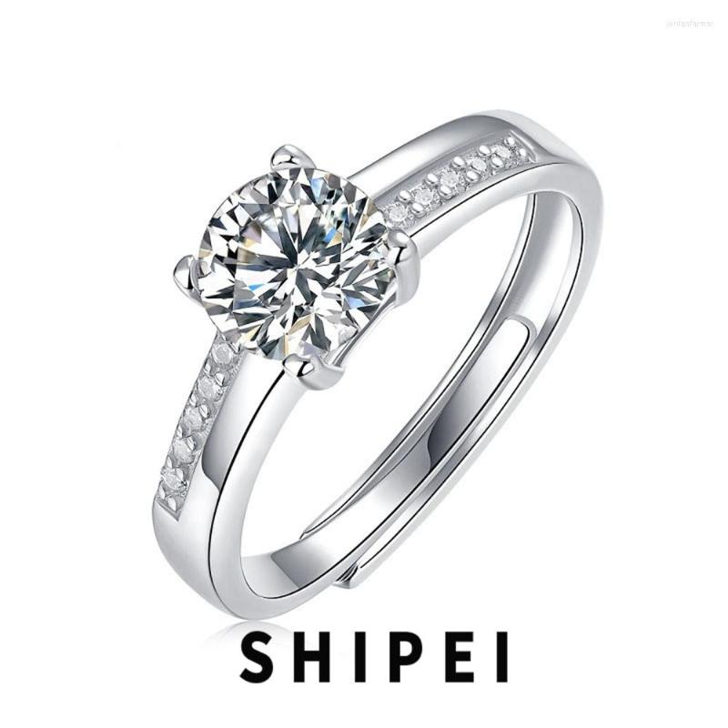 

Cluster Rings SHIPEI Solid 925 Sterling Silver Real Moissanite VVS1 D Color 1CT Diamonds Women Ring Wedding Engagement Jewelry GRA Wholesale