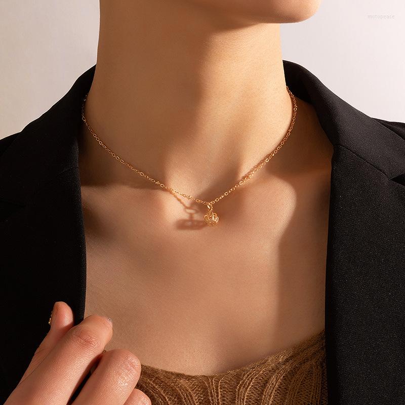 

Pendant Necklaces Fashion Simple Everything With Creative Crown Small Design Personality Geometric Street S Ladies Temperament Necklace