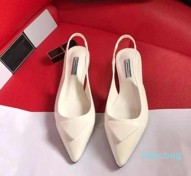 

Sandals Pumps Low Heel Luxury High Quality Brushed Leather Slingback Pump Lady Wedding Party Dress Shoes Sandal, Black low heel