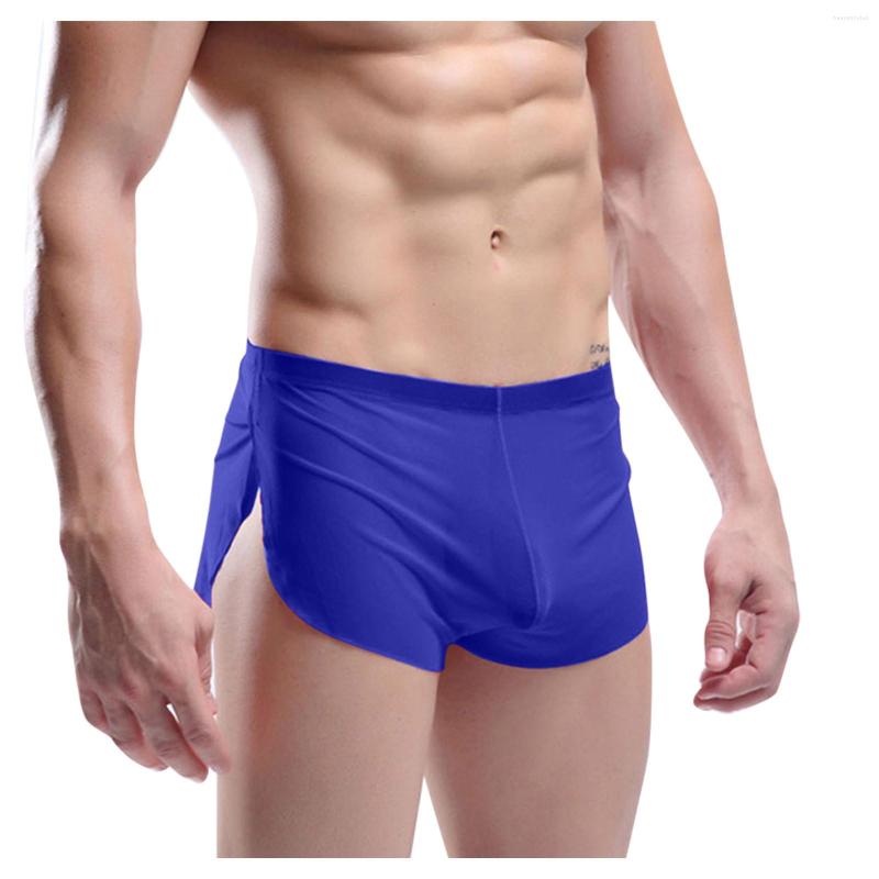 

Underpants Underwear Men's Boxer Shorts Panties Breathable Pouch Bulge Male Three-point Pants Silky, Ug85-3