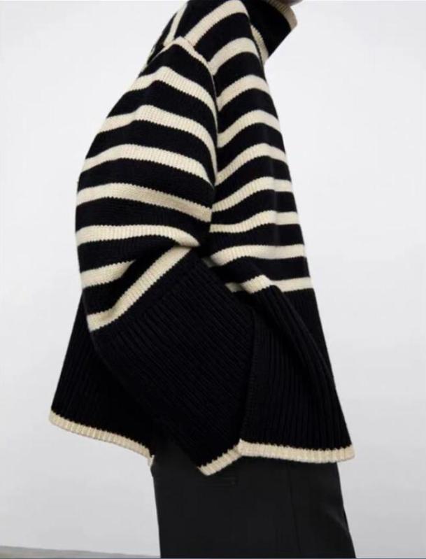 

Women  New Toteme Sweater Stripe High necked Pullover Women039s Sweaters6573188, Multi