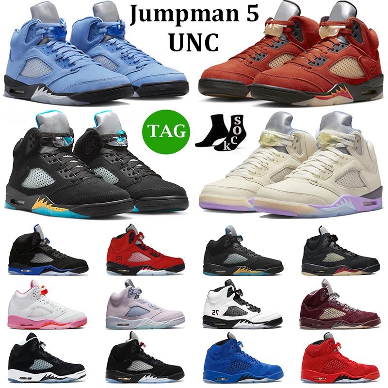 

Jumpman 5 Men Basketball Shoes 5s UNC Aqua Mars Sail For Her Racer Blue Crimson Bliss Raging Red Green Bean Pinksicle Mens Trainers Outdoor Sneakers Sports, 20