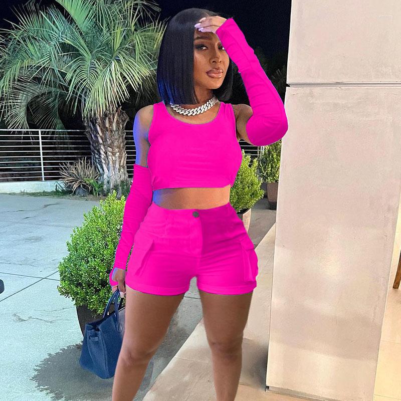 

Women' Tracksuits Streetwear Two Peice Set For Women Matching Sets Summer Tank Crop Top And Short Sporty Casual Tracksuit With Oversleeve, Black