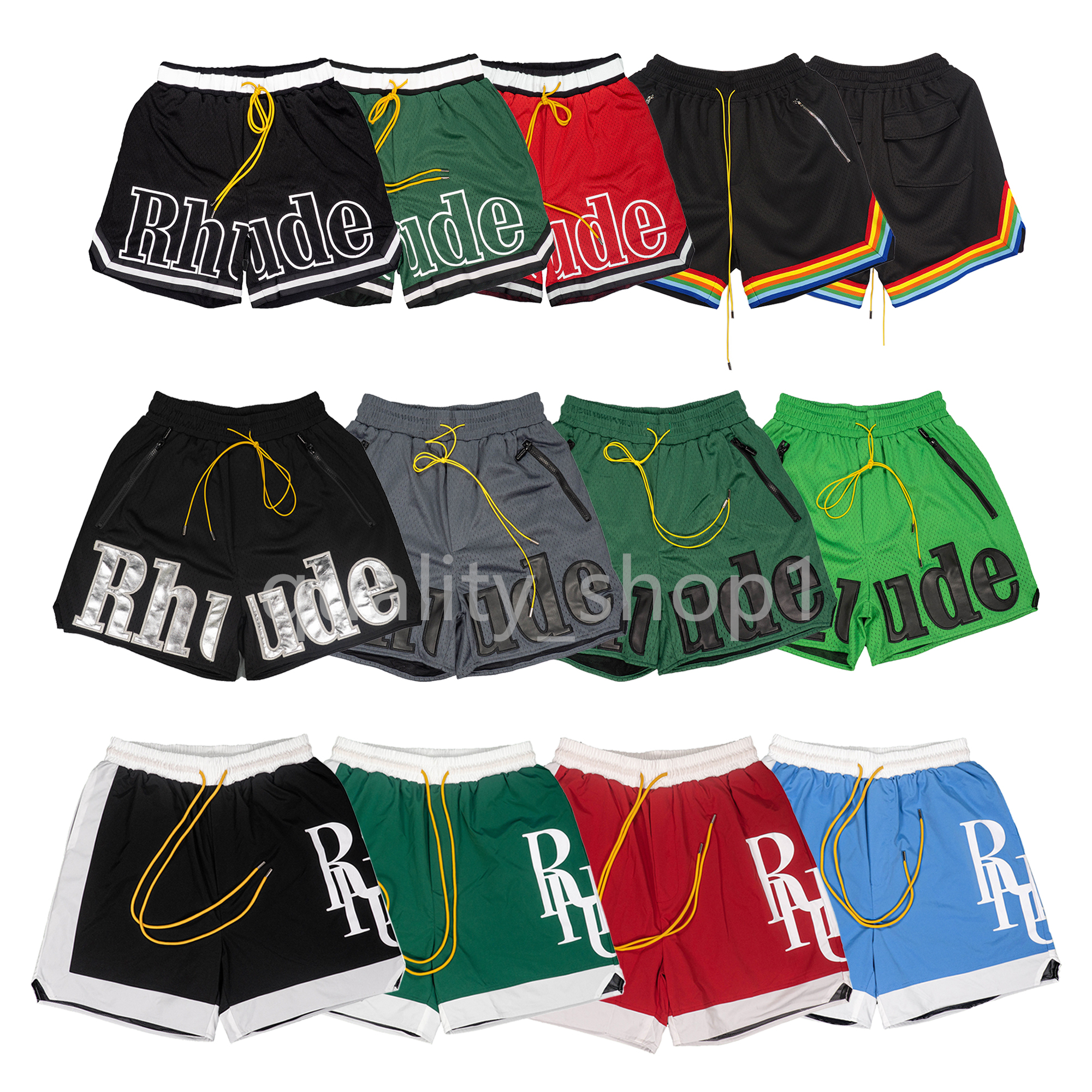 

Designer Men' Shorts RHUDE Fashion Beach Pants Sports Fitness Luxury High Street Women Men' Shorts Summer Casual Versatile Quick Drying Breathable Mesh Pants