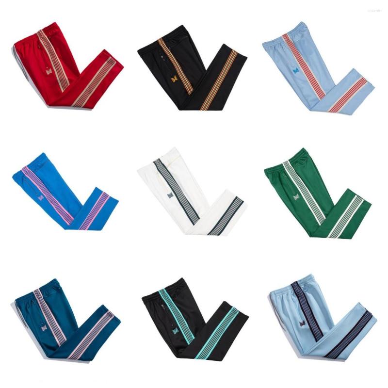 

Men's Pants 23SS American High Street Loose Straight Leg Butterfly Embroidery Black And White Stripe Sports Casual, 12