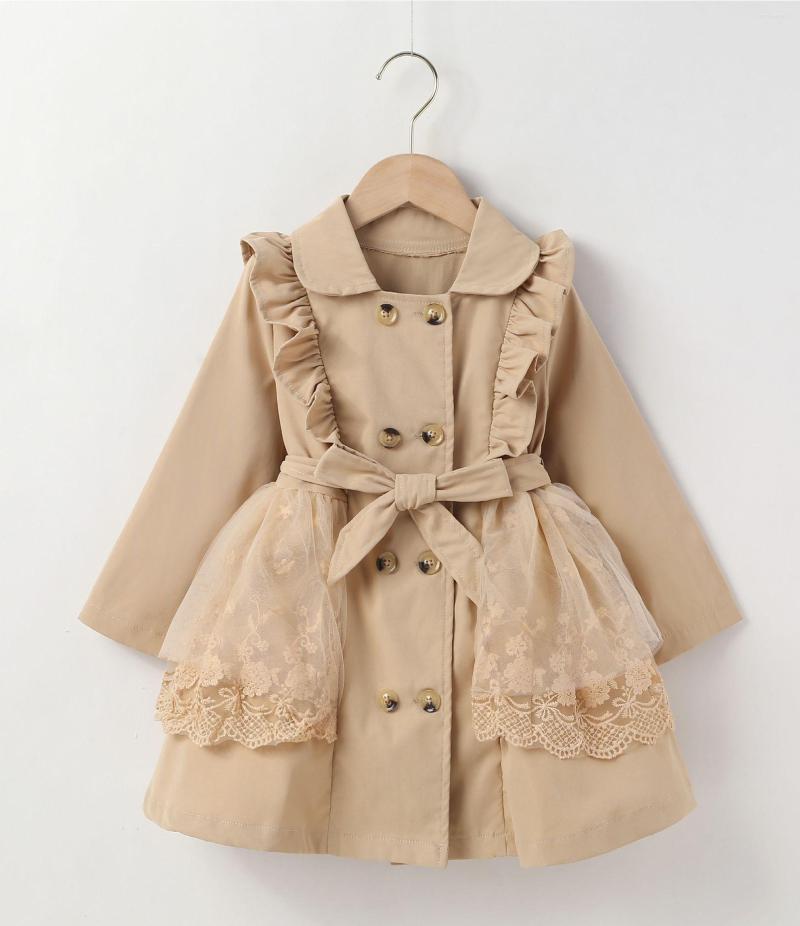 

Coat Clothes Mesh Baby 2023 Clothing Warm Kids Fashion Spring Windbreaker Child Jackets Girls Long Children, Brown