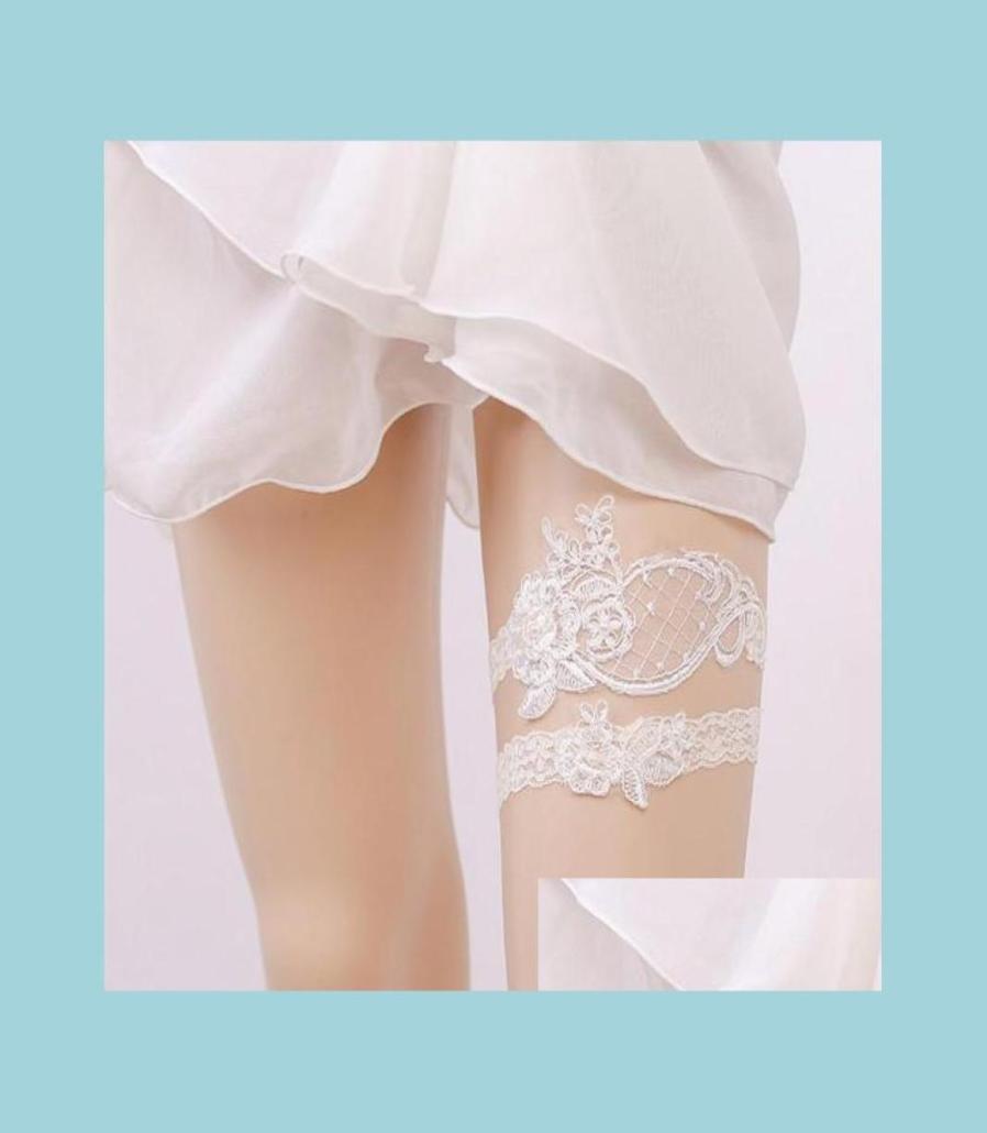 

Bridal Garters Bridal Garters Sell Arrive Sexy Lace Bowknot Flowers Leg Ring Wedding Drop Delivery 2022 Party Events Accessories D3330270, Gold