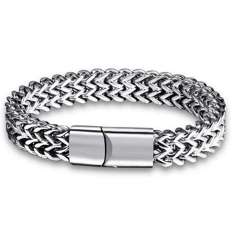 

Personalized Trendy Titanium Steel Hip Hop Cuban Bracelet Student Mens Non Fading Stainless Ins Ornament