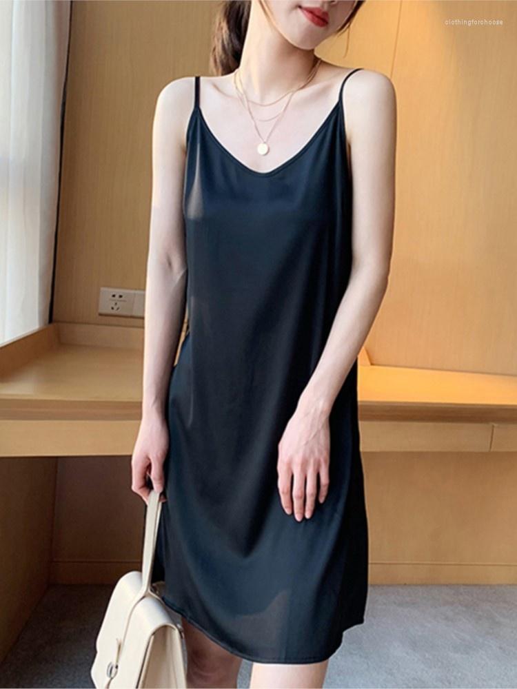 

Casual Dresses Summer Sexy Dress Woman Clothes Loose Sleeveless V-neck Sling Black Party Minimalist Vestidos Clothing Womens 2023