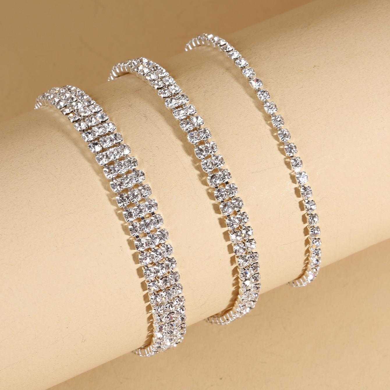 

Fashion Full Diamond Bracelet Female Open Buckle Wristband Ornament Wholesale