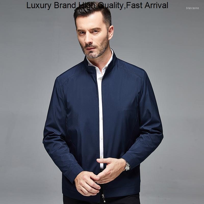 

Men's Jackets The In Spring 2023 Collar Zipper Pure Color Contracted Business For Men Male Coat Men's Jacket, 16812 blue