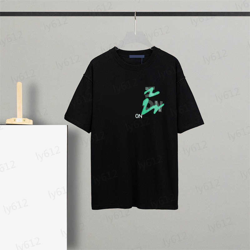

Black Mens Tops Designer Summer Fashion Luxury Casual Loose Fit Green Classic Brand Letter Logo Printed Round Neck Pullover Short Sleeve T-shirt, 14