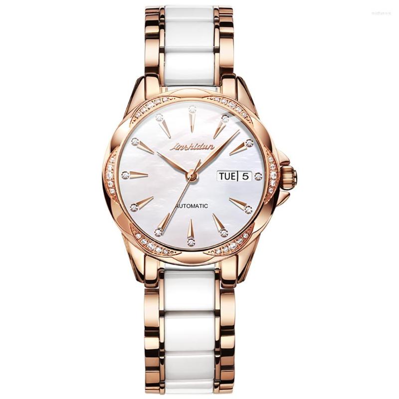 

Wristwatches Mechanical Watches For Ladies Automatic Elegant Deep Waterproof Classic Watch Luxury Big Brand Ceramic, Green