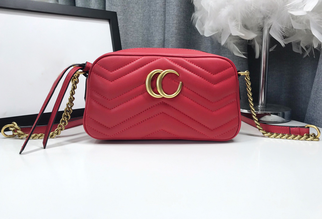 

Designer shoulder bag luxury marmont handbags gold letter womens camera bags Top-quality leather mini crossbody purses ladies fashion zig zag clutch G632, 632#double g design(gold letter)