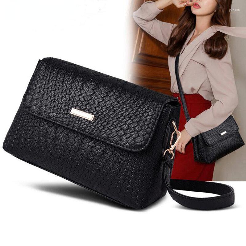 

Evening Bags Fashion Women Shoulder Bag Handbag Simple Design Female Crossbody PU Leather Ladies Purse Messenger, Black