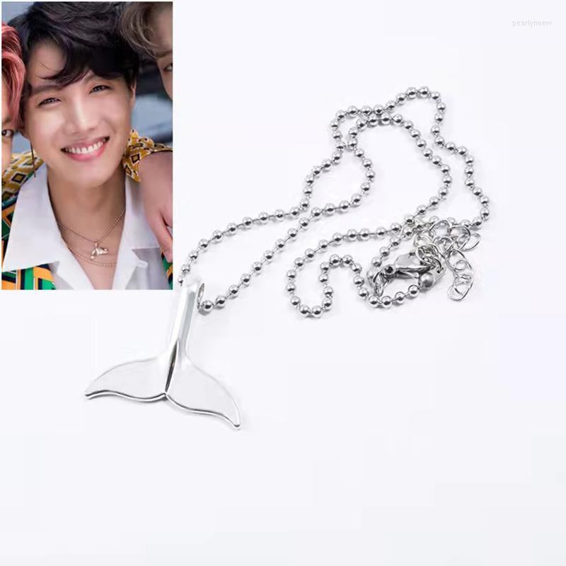 

Chains Korean Wave Stainless Steel Fishtail Necklace JHOPE Dolphin Tail Ball Clavicle Chain Celebrity Accessories Gift 2023
