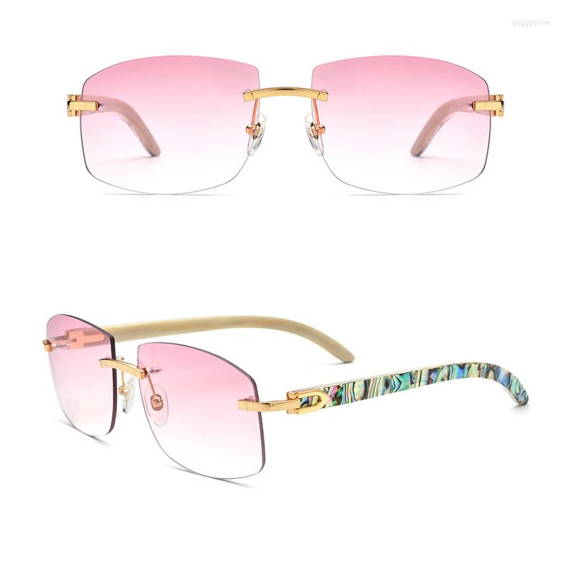 

Sunglasses Belight Optical Nature Black White Horn With Shell Classical Shape Rimless Men Sunglass Unique DesignCase Free Shiping 706