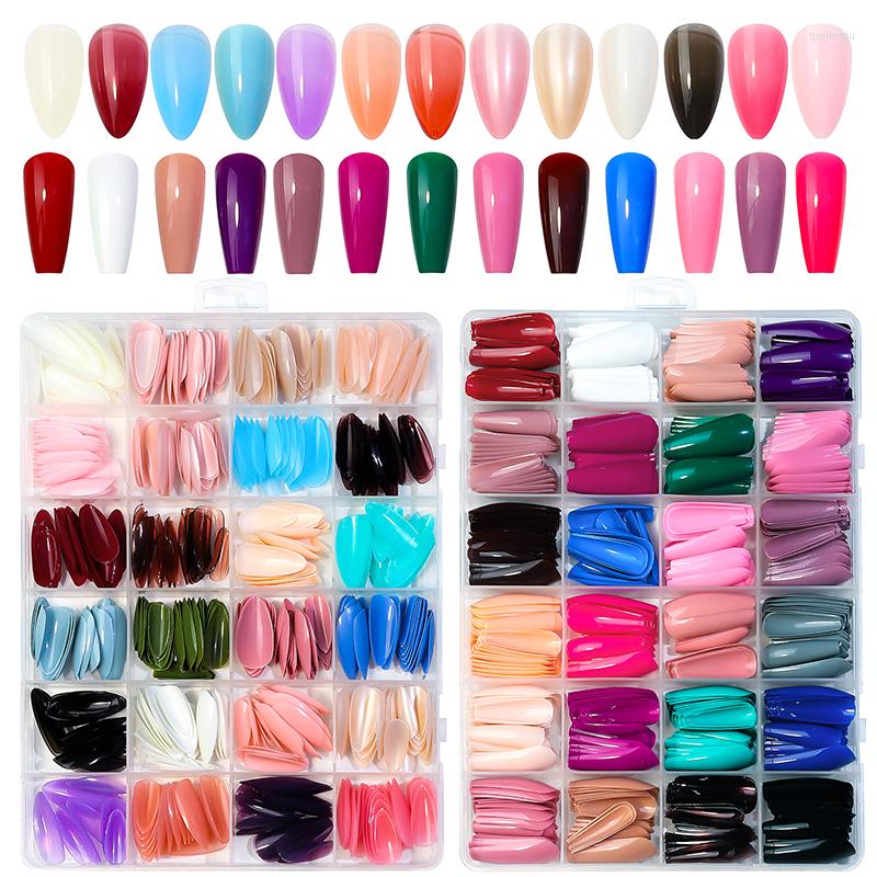 

False Nails 576pcs Colorful Press On Nail Tips Ballet Summer Artificial Fingernails Design DIY Decorations Tools Accessories Supplies, 24wt-05