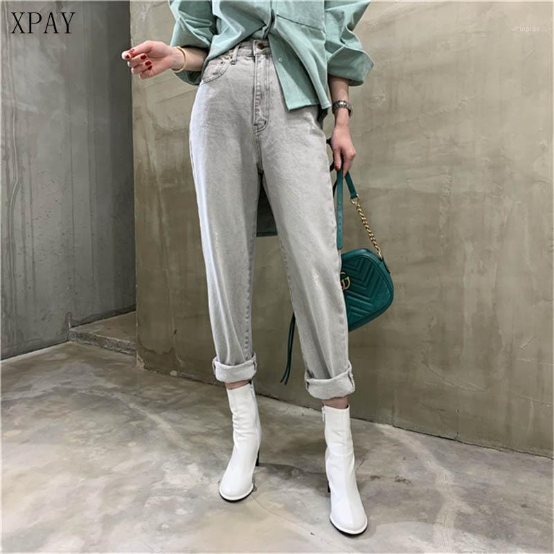 

Women' Jeans Vintage High Waist Denim For Women 2023 Summer Streetwear Straight Female Pockets Button Gray Pants