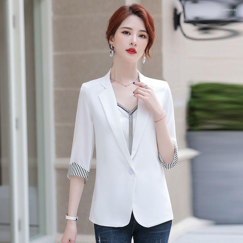 

Women's Suits Blazers Women Loose Solid Single-breasted Chic Korean Fashion All-match Casual Office Lady Streetwear Suncreen Outwear A296, Black