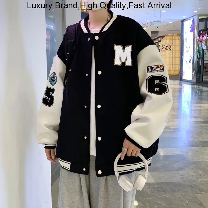 

Men's Jackets Men's Spring Loose Stand Collar Baseball Uniform Sportswear Jacket Men Solid Color Cotton Clothing 2023 Fashion, White