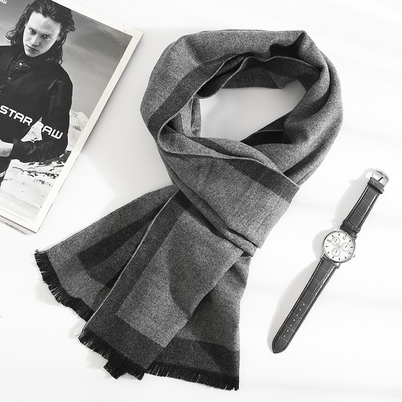 

Sarongs Fashion 180*35cm Scarves Man Autumn Winter Thick Warm Cashmere Business Long Wraps Boy Classic Shawl muffler 230509