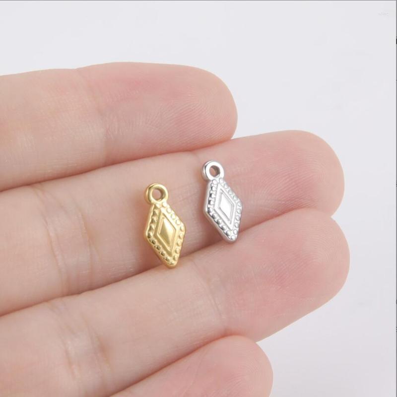 

Charms 20pcs Stainless Steel Rhombus For Bracelet Connector Necklace Pendants Handmade Earrings DIY Jewelry Making F1001