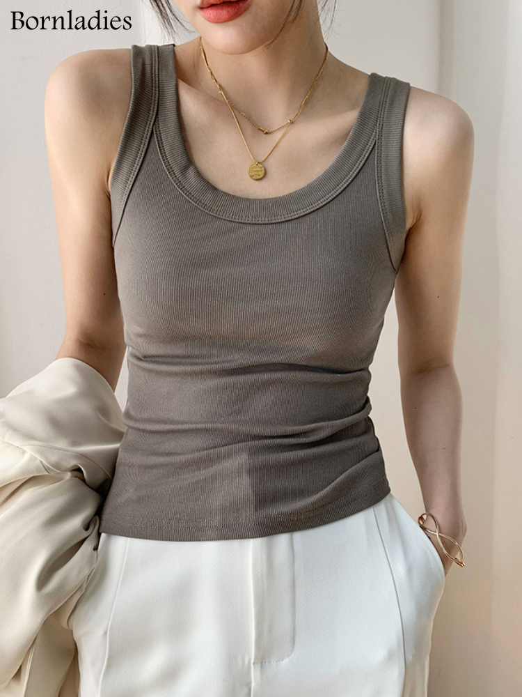 

Women's Tanks Camis Bornladies Summer Ribbed Knitted Tank Tops Women Off Shoulder Crop Tops Basic Shirts Casual Suspender Sport Vest Slim Y2k Top 230509, Ginger