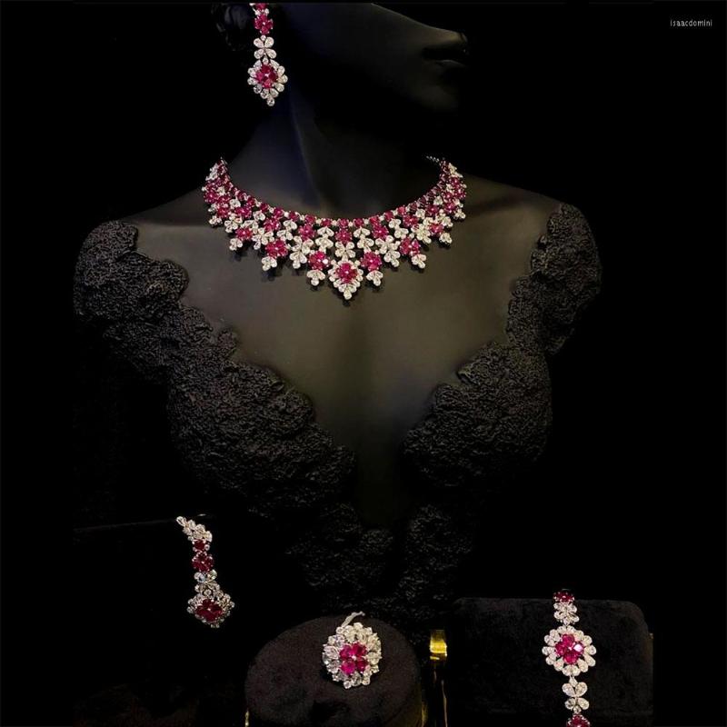 

Necklace Earrings Set GODKI Fashion Sea Blue CZ UAE Dubai Bridal Jewelry For Women Wedding Party Nigerian African Earring, Picture shown