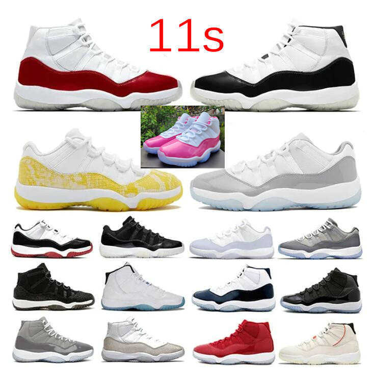 

Jumpman 11 11s basketball shoes DMP Cherry cool Gement Grey Yellow Snakeskin gym red UNC Jubilee Bred Concord Midnight Navy White Pink Valentines day sports sneakers