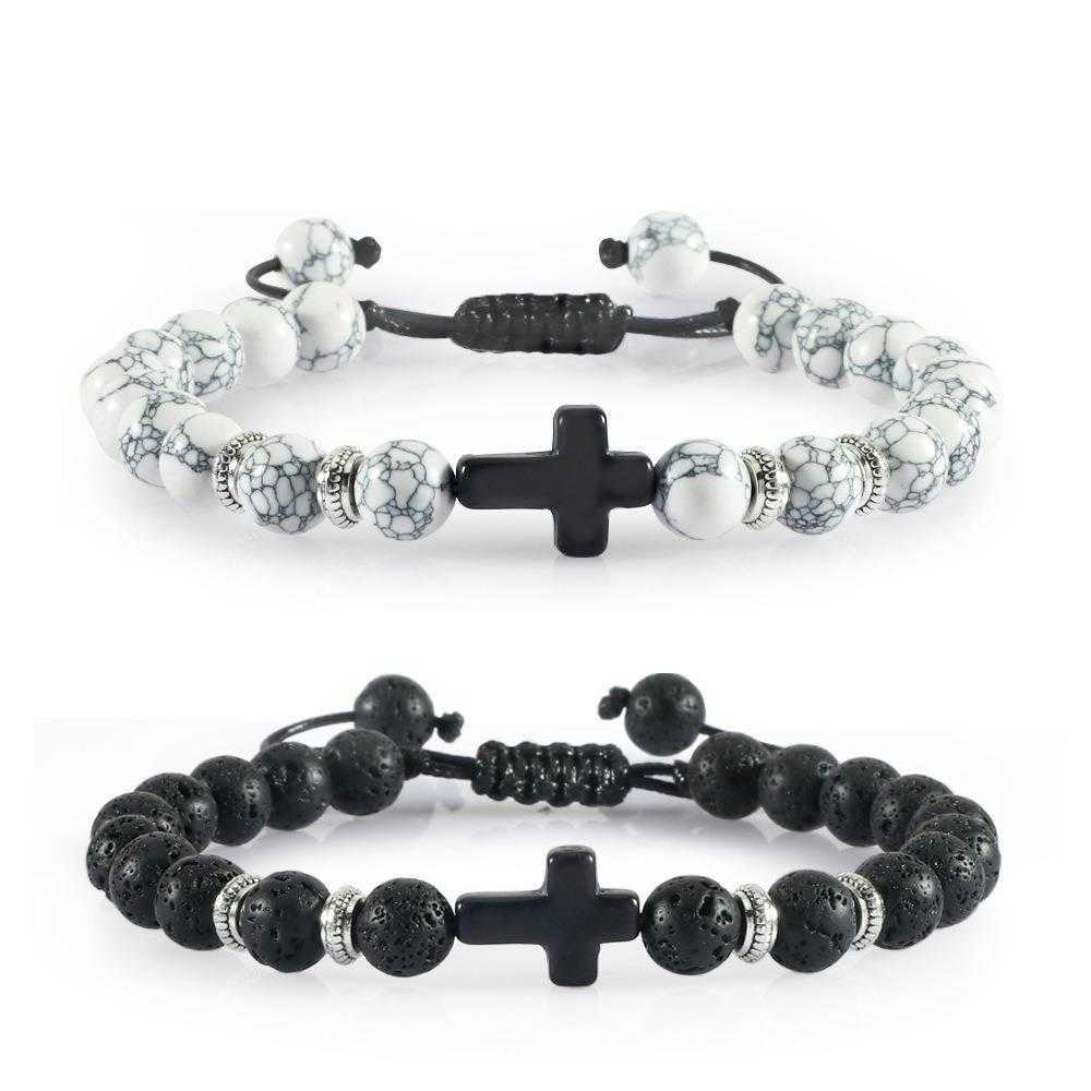 

Jewelry Cross Beaded Weave Strands Bracelet Lava Volcano Yoga Adjustable