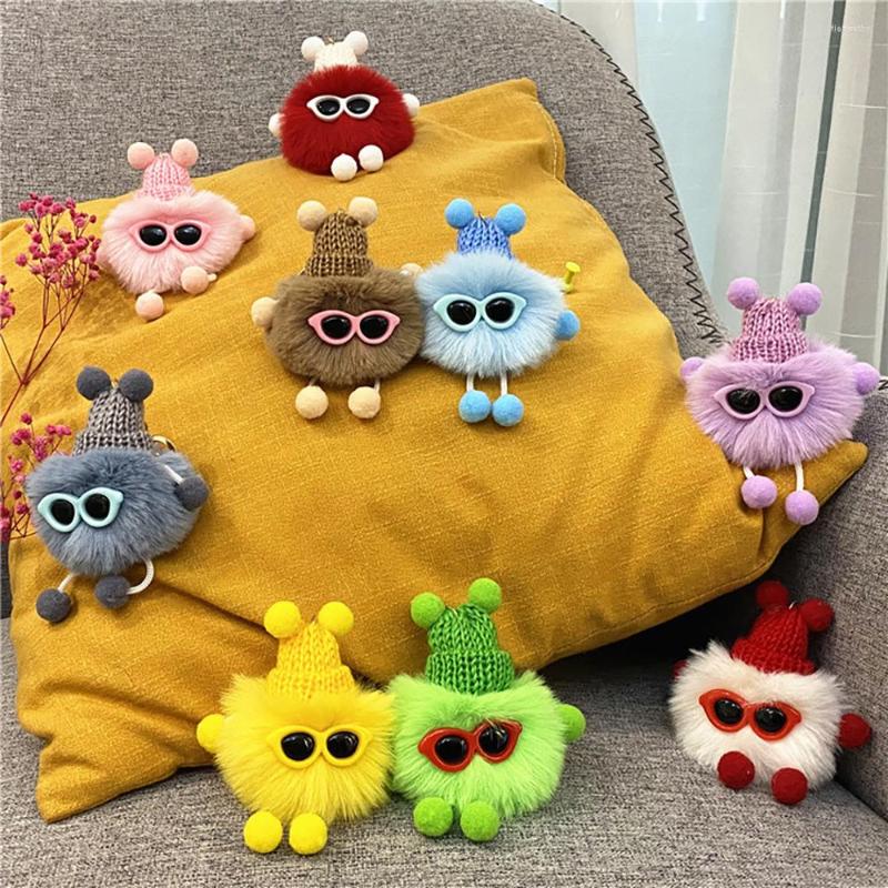 

Keychains Lovable Fur Key Chains Pompom Plush Cute Keychain Fluffy Keyring Women Bag Pendant Accessories Girl Gifts
