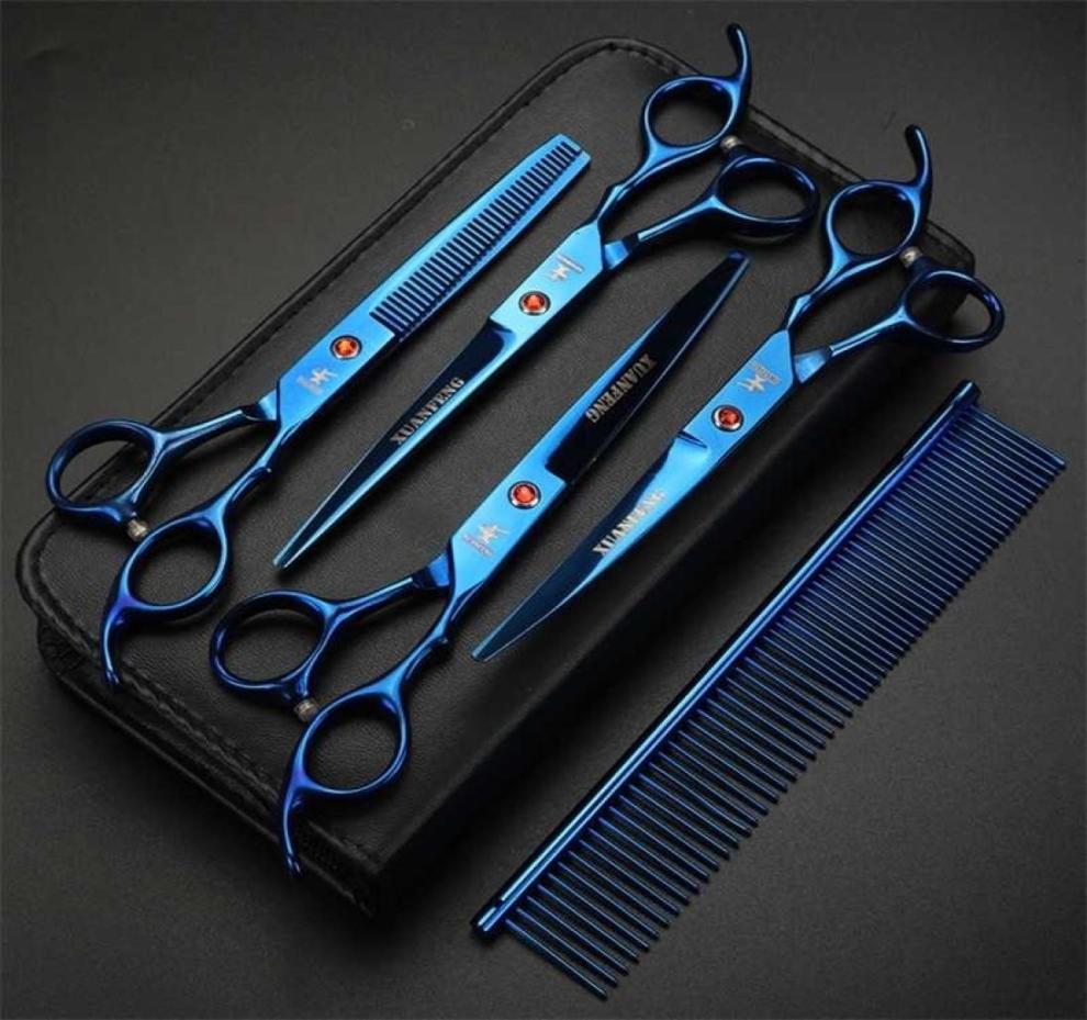 

XUANFENG Professional pet Beauty scissors 7inch curved shears 65inch thinning holster kit 2201216303562