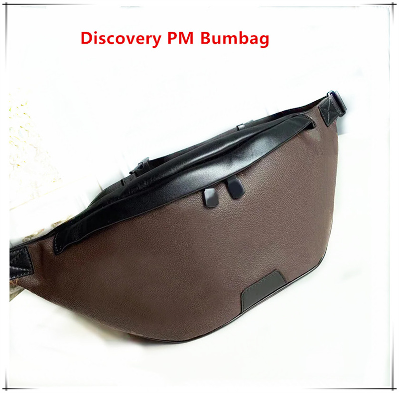 

Luxurys Mens designer leather waist bag Discovery PM Bumbag fanny pack embossing hip belt bum bag men waist pack pouch unning belt tactical waist pack outdoor, 1brown flower