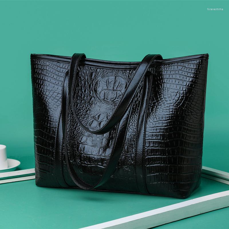 

Evening Bags Vintage Crocodile Leather Women Handbag Large Capacity Shoulder Shopping Bag Travel Ladies Fashion Commuter Totes, B orange 18x13x9cm